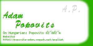 adam popovits business card